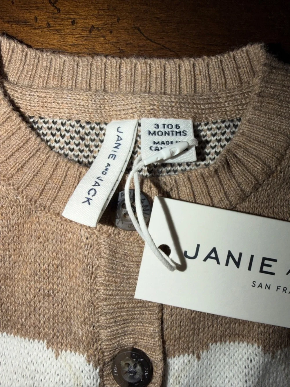 Janie And Jack Baby Bear 2 Piece Sweater Set Size 3-6 Months Cotton NWT